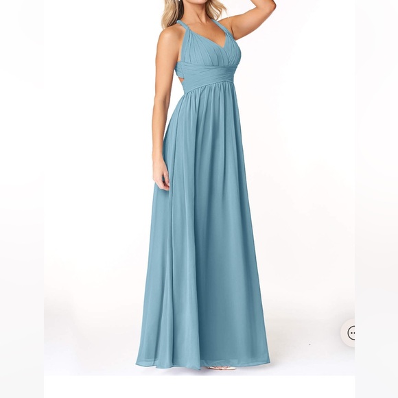 Azazie Ashia bridesmaid dress MOODY BLUE - Picture 4 of 9